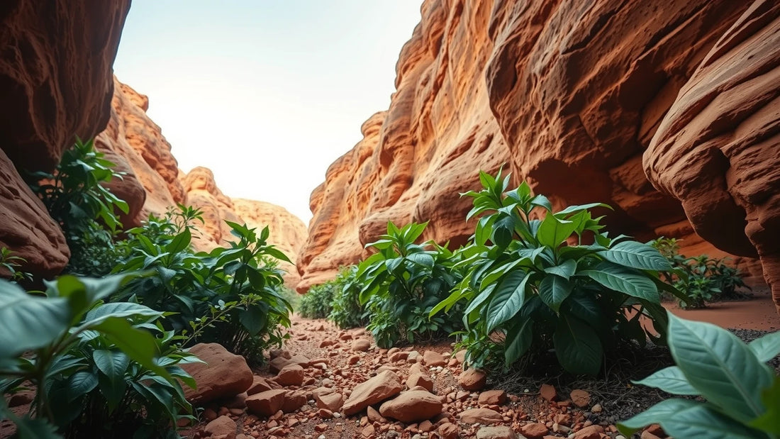 Top End sandstone gorge with monsoon vine thicket along a rocky creek bed.